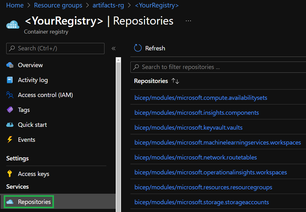 Repository select