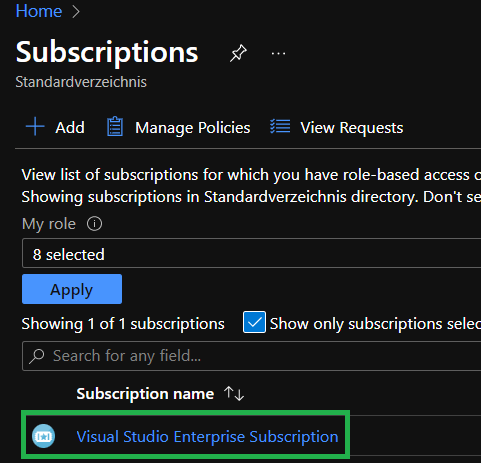 Subscription select