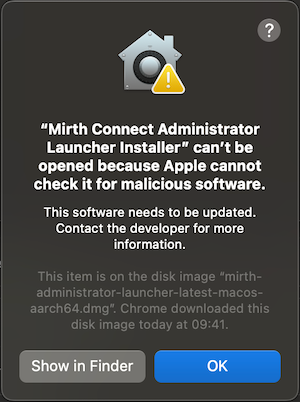 macOS Warning