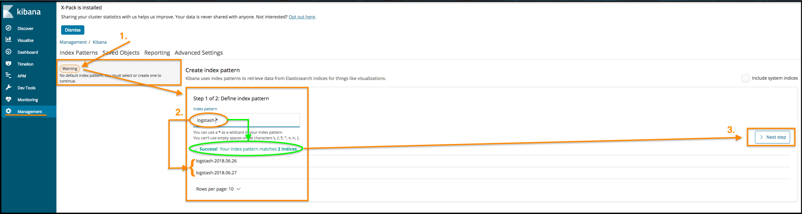 Create an Index in Kibana